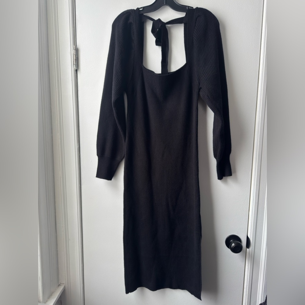 House of Harlow 1960 Elegant Black Long Sleeve Dress